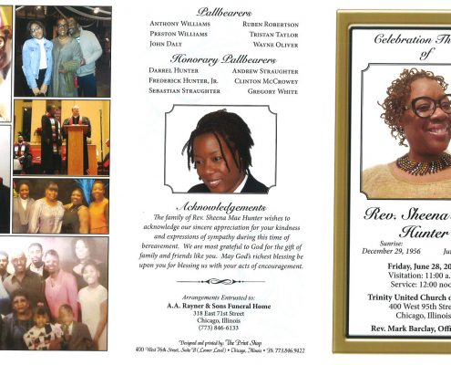 Rev Sheena Mae Hunter Obituary