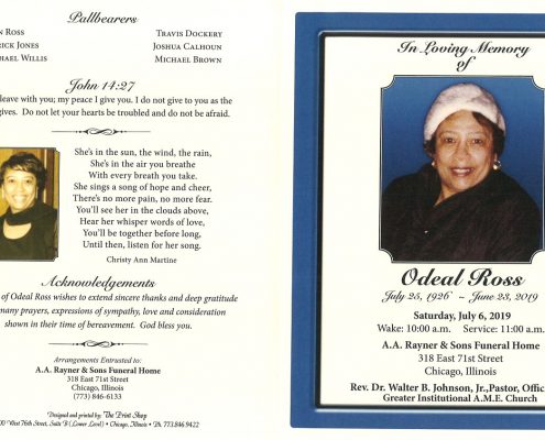 Odeal Ross Obituary