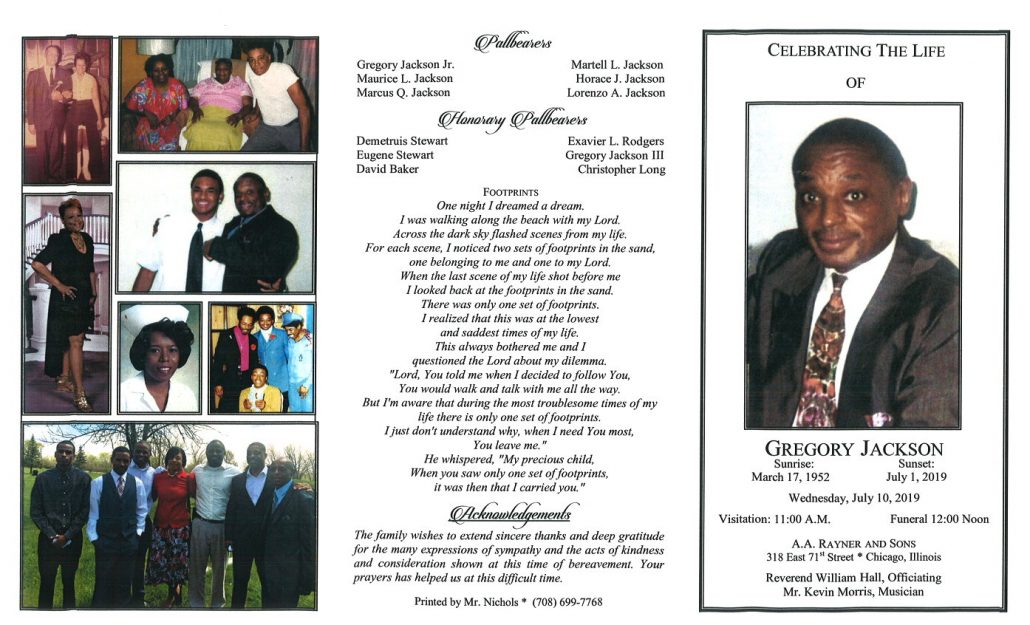 Gregory Jackson Obituary