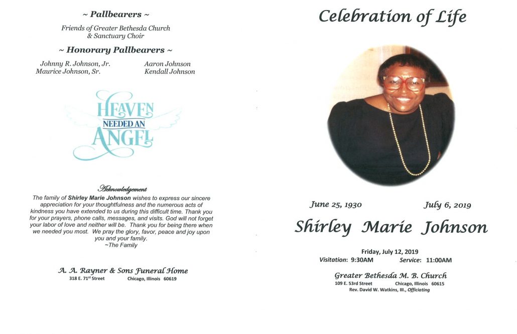 Shirley Marie Johnson Obituary