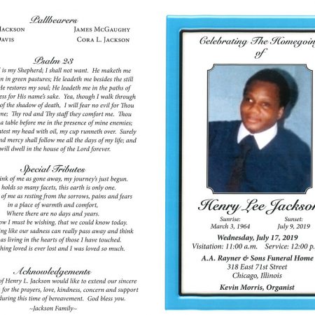 Henry Lee Jackson Obituary | AA Rayner and Sons Funeral Homes