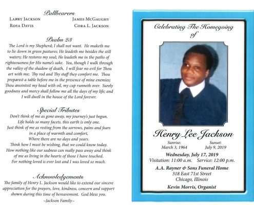 Henry Lee Jackson Obituary