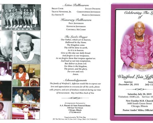 Winifred L Jefferson Obituary