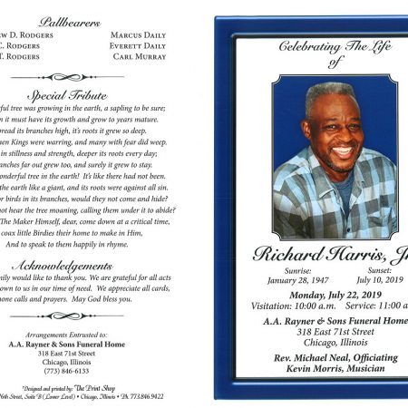 Richard Harris Jr Obituary | AA Rayner and Sons Funeral Homes