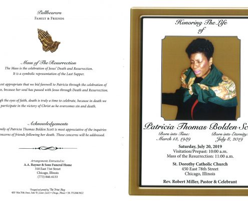 Patricia Thomas Bolden Scott Obituary