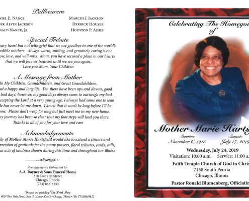 Marie Hartsfield Obituary