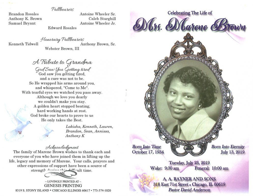 Marene Brown Obituary