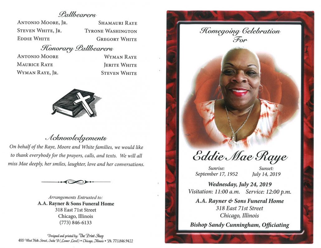 Eddie Mae Raye Obituary