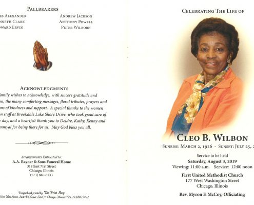 Cleo B Wilbon Obituary