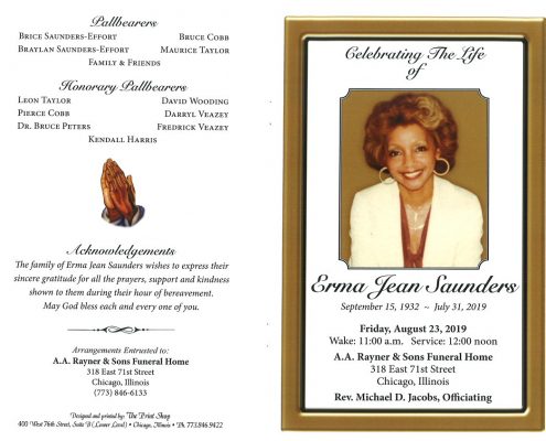Erma Jean Saunders Obituary