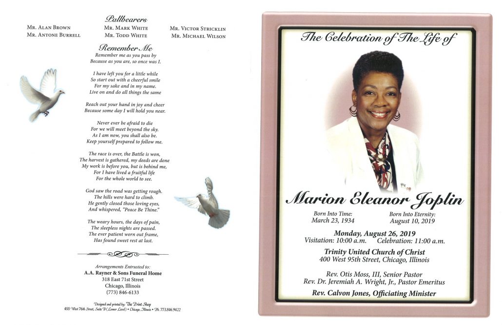 Marion Eleanor Joplin Obituary