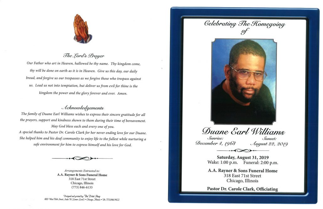 Duane E Williams Obituary