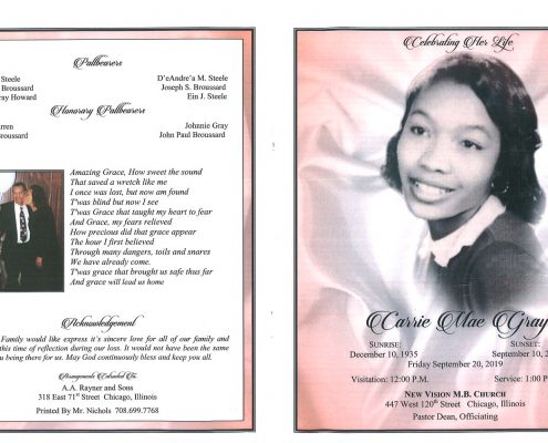Carrie M Gray Obituary