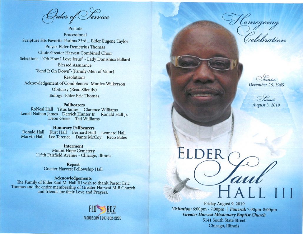 Elder Saul Hall III Obituary