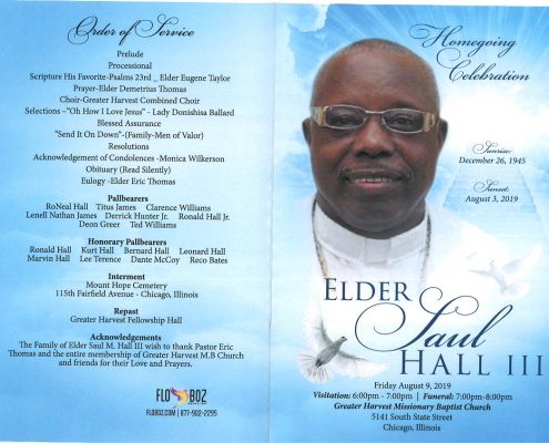 Elder Saul Hall III Obituary