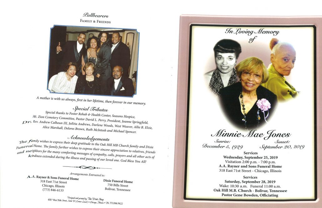 Minne Mae Jones Obituary