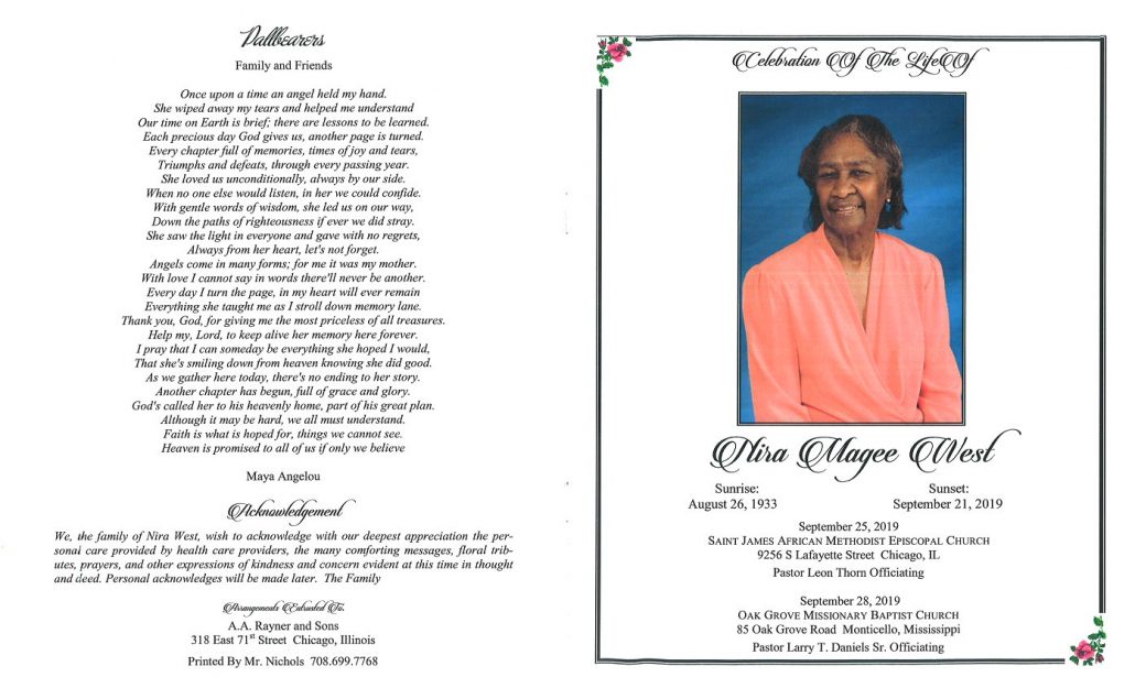 Nira West Obituary