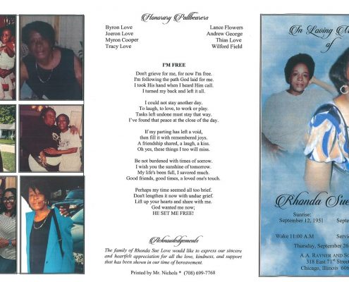 Rhonda S Love Obituary
