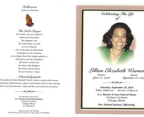 Lillian E Warner Obituary