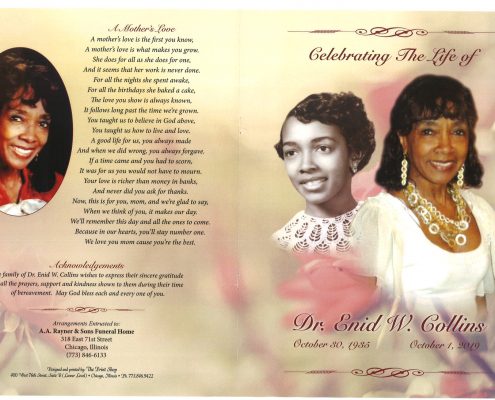 Dr Enid W Collins Obituary