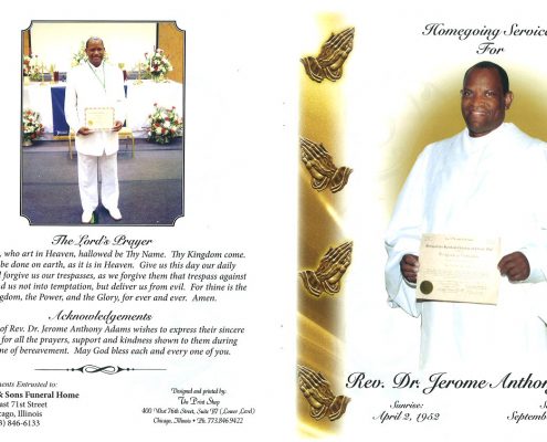Rev Dr Jerome Adams Obituary