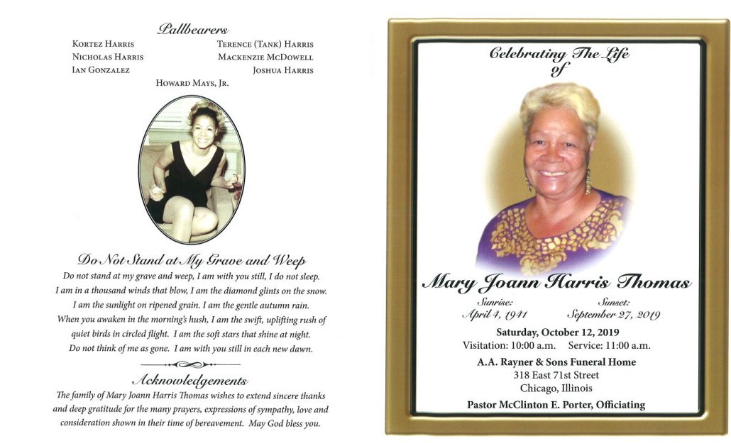 Mary Joann Harris Thomas Obituary