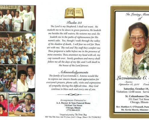 Luzvisminda C Estores Obituary