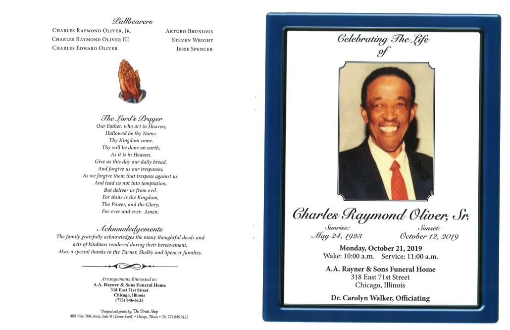 Charles R Oliver Sr Obituary