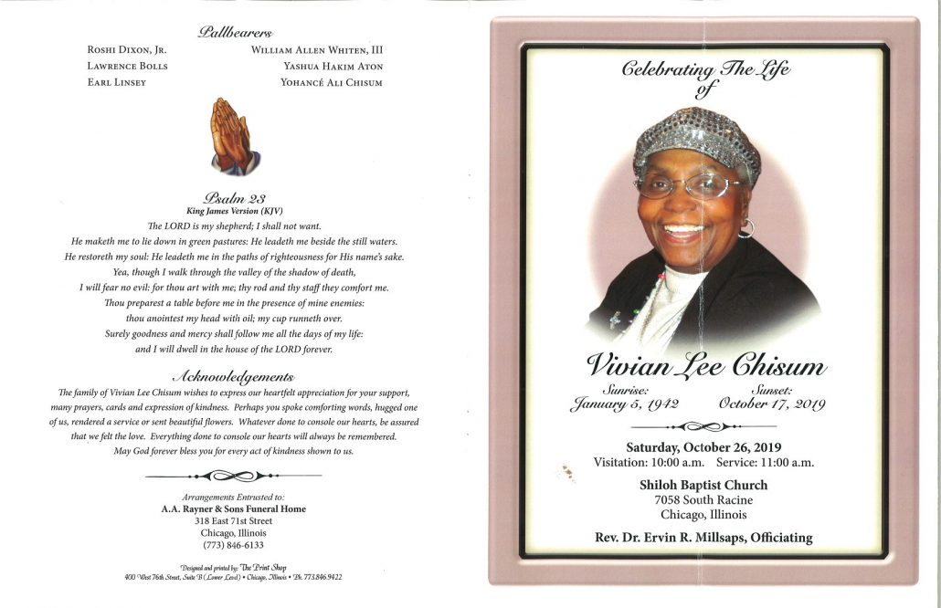 Vivian L Chisum Obituary