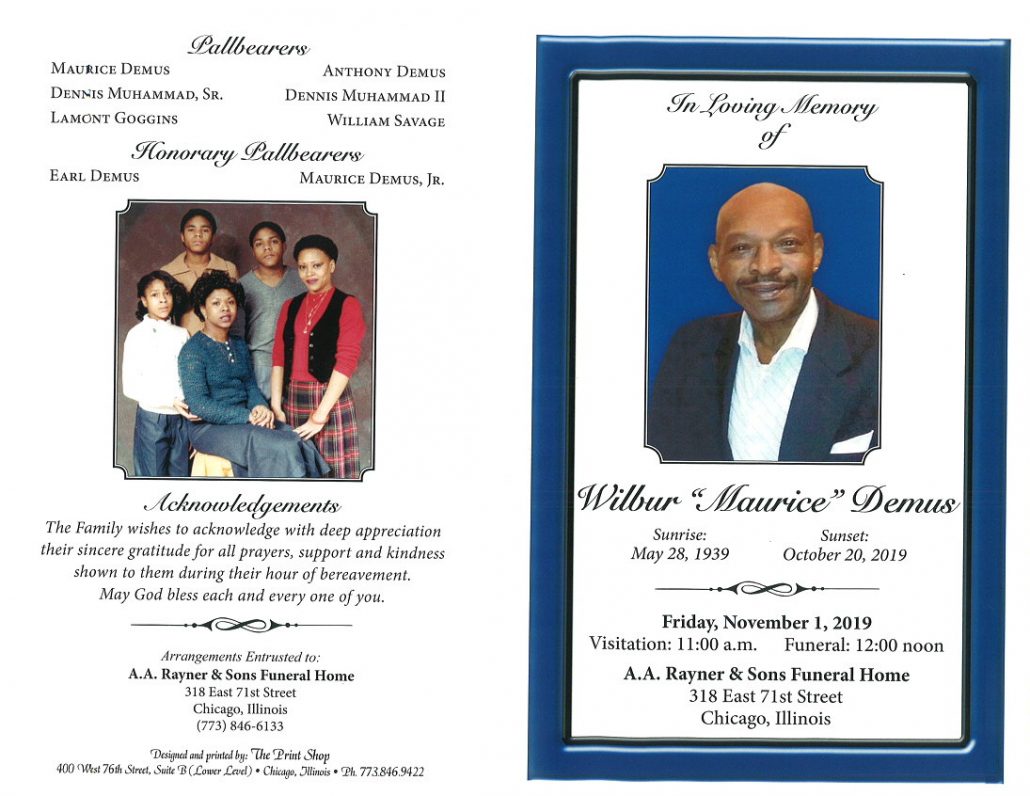Wilbur Maurice Demus Obituary