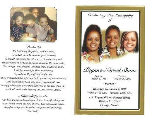 Pennye N Shaw Obituary