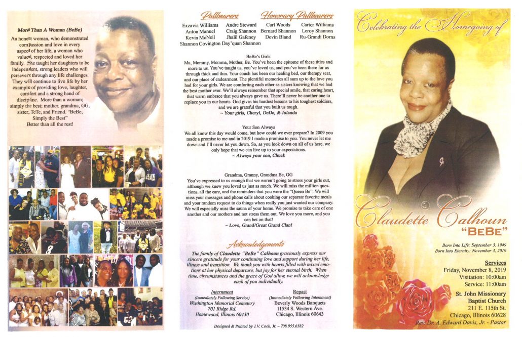 Claudette Calhoun Obituary