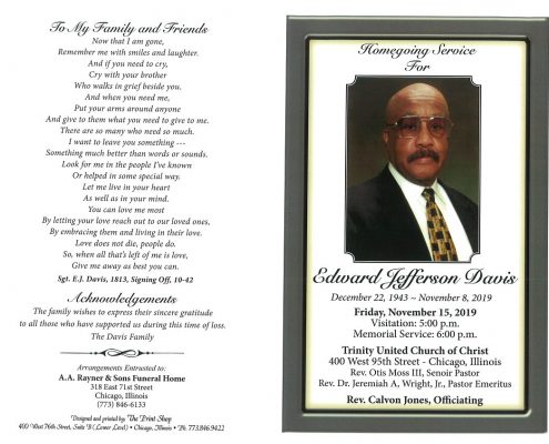 Edward J Davis Obituary