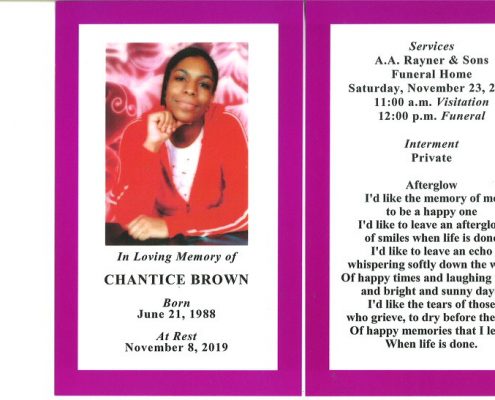 Chantice Brown Obituary
