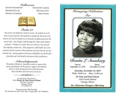 Bonita L Stansbury Obituary