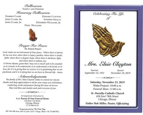 Mrs Elsie Clayton Obituary