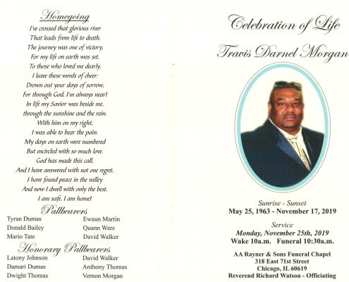 Travis D Morgan Obituary