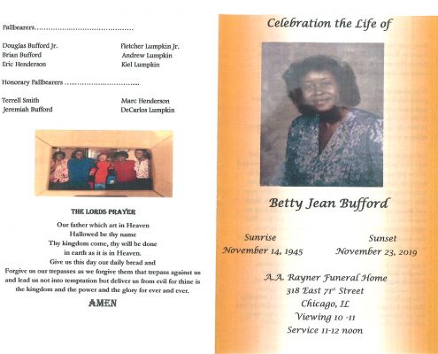 Betty J Bufford Obituary