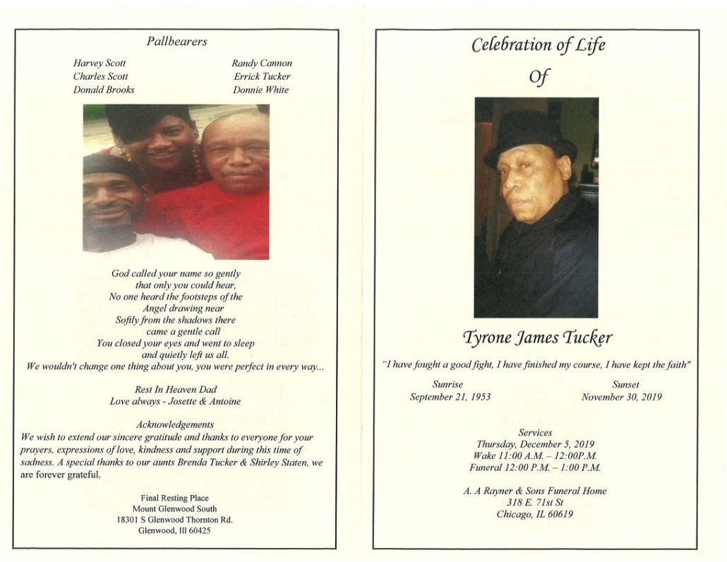 Tyrone J Tucker Obituary