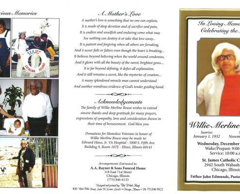Willie M Rouse Obituary