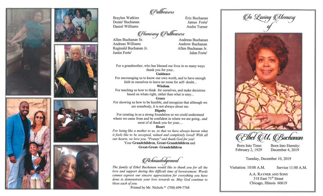 Ethel M Buchanan Obituary