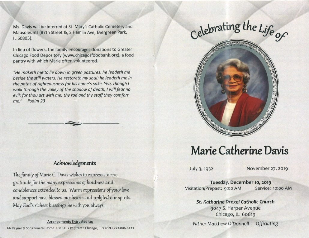 Marie C Davis Obituary