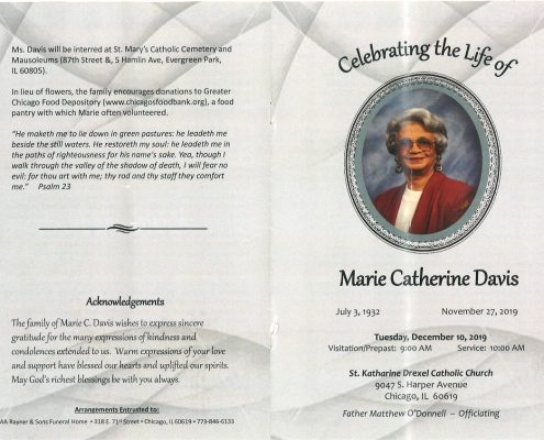 Marie C Davis Obituary