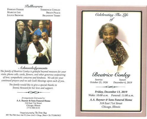 Beatrice Conley Obituary