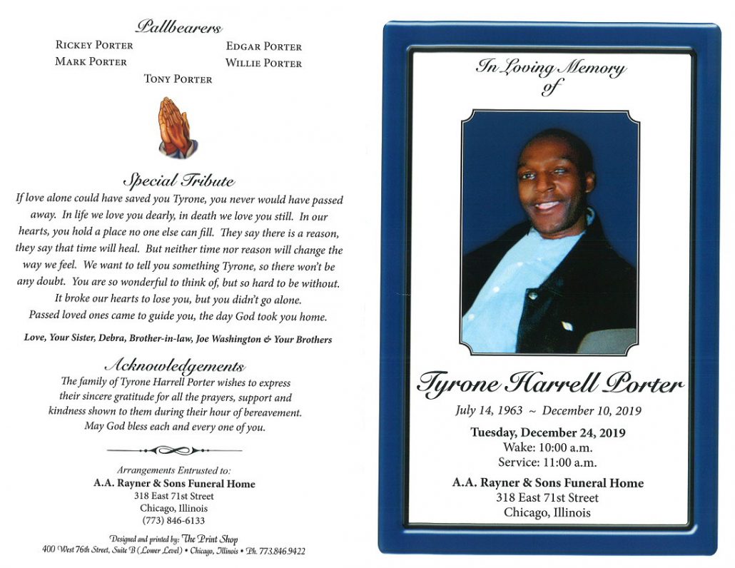 Tyrone Harrell Porter Obituary