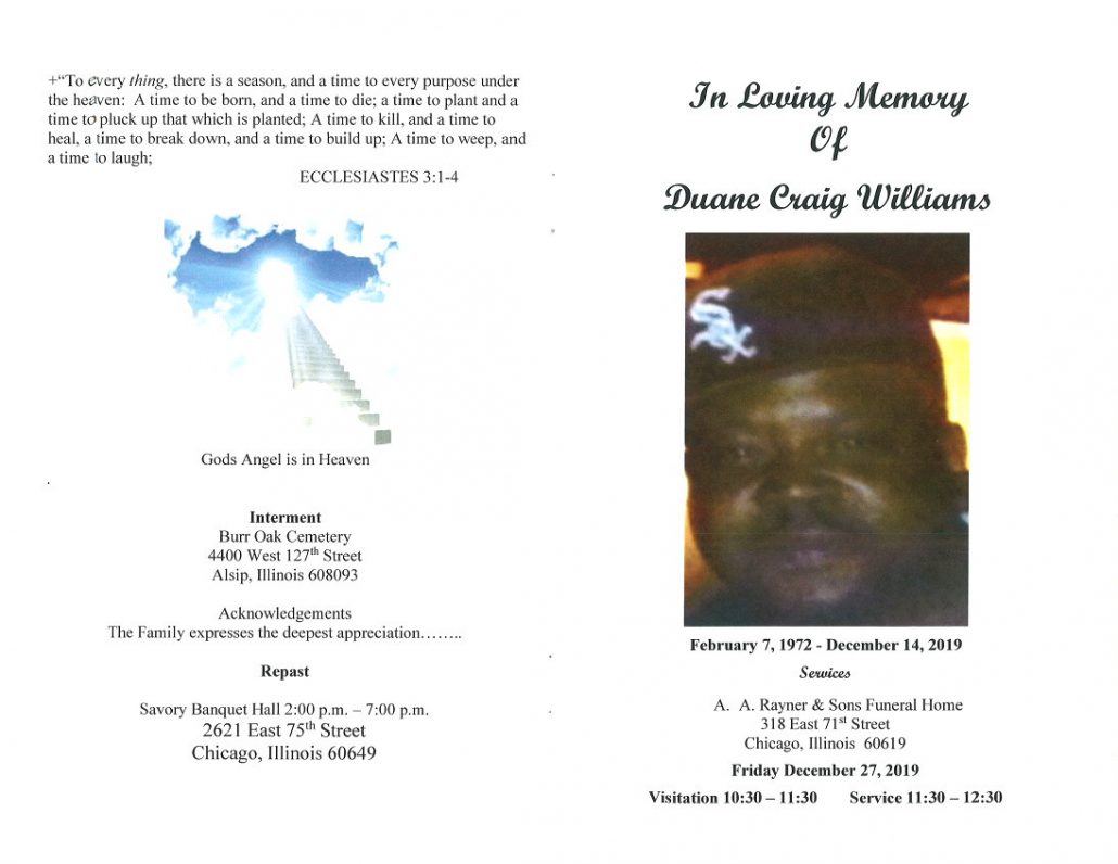 Duane C Williams Obituary