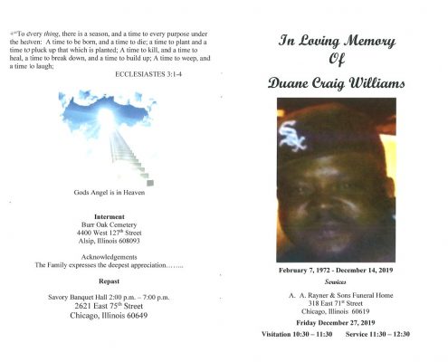 Duane C Williams Obituary