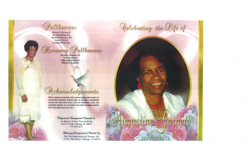Augustine Garnett Obituary