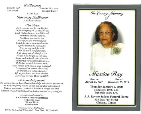 Maxine Ray Obituary