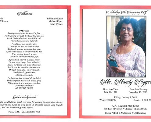 Ms Mandy Piggee Obituary